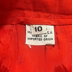 VTG Red Orange Silk Back Slit Lined Skirt Size 10 Womans Business
