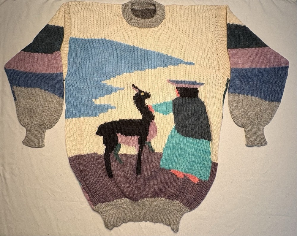Vintage 80’s Novelty Peru Wool Pull Over Sweater