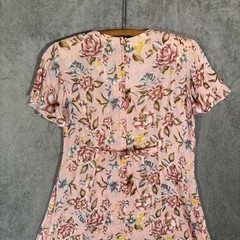 Betsy’s Things Petites Vintage 90s Pink Floral Rayon Tea Dress Short Sleeve L