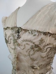 Antique Edwardian Evening Bodice Leonard O’Neill with Gold Metallic Embroidered