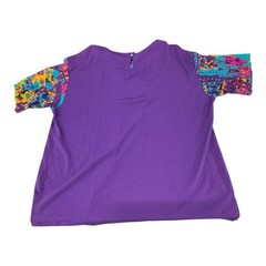 Vintage C.M. Shapes Purple 2X Southwestern Tribal Aztec Motif Short Sleeve Shirt