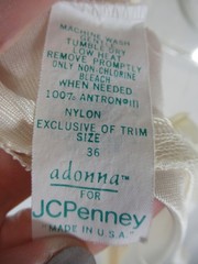 Vintage JCPenney Adonna Satin Full Dress Slip Women 36 Ivory Nylon Lace