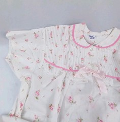 Vtg Women’s Ideal Lady Nightgown Short Sleeve Mid-length White Pink Flo Size 40