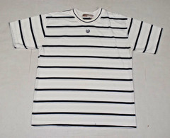 Vintage T-Shirt Huntington Ridge Size M 90s Navy Blue White Stripe Ringer