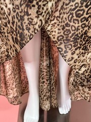 1990s-Y2K ONYX NITE LEOPARD Print Formal Dress with Asymmetrical Hem. S-M