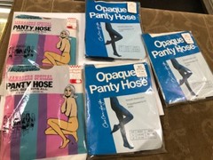 Lot of 5 Vintage Nylon Pantyhose & Thigh Hi Stockings ZAYRE & STOP & SHOP BRAND