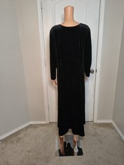 Vintage Cottagecore Farmhouse Cabincore Holiday Velvet Dress Size Approx L -D29