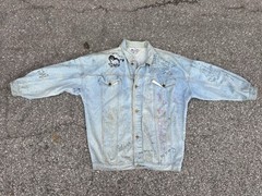 Senior Cords Style Denim Jacket Handwritten High School Varsity Chore Coat VTG