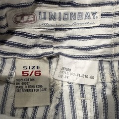 Vintage 90s Unionbay Blue White Striped Denim Shorts High Waisted Streetwear 5/6