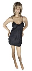 Vtg M.T. Morgan Taylor Intimates Black Sun Moon Stars Babydoll Nightgown Chemise