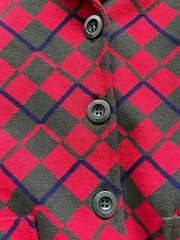VINTAGE MADE IN ITALY, NEUSTETERS RED GREEN BLUE WOOL BLAZER, WOMEN’S 35″ CHEST