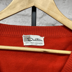 Dalton 100% Cashmere Cardigan Sweater Grandpa Hipster Red True Vintage 1960s