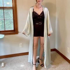 Vintage 90s Romantic Ethereal Pale Blue Robe Jones New York Size Large