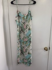 Natori Cruz Floral Fairy Whimsical Coquette Romantic Satin Slip Dress Medium