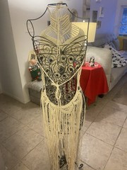 Vintage Handmade Macrame Rope Goddess Bohemian Sexy Dress