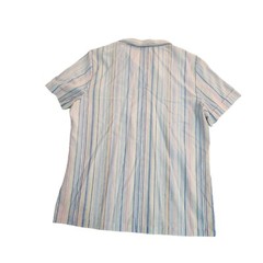 Vintage Queen Casuals Shirt Sz 14 Part Button Up Multicolor Striped *See Descri