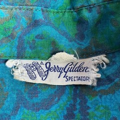 Vintage 1950s Jerry Gilden Turquoise Paisley Short Sleeve Shirtwaist Dress As Is