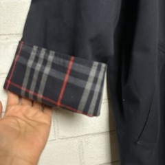 BURBERRYS London Vintage Nova Check Blue Trench Coat Size 16L VTG ***Flaws***