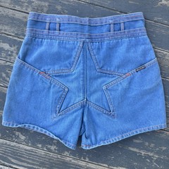 N’est Ce Pas STAR Shorts Vintage Denim Shorts 70s Hippie Size 28