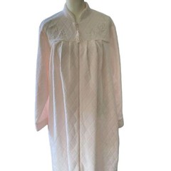 Heavenly Bodies Miss Elaine Nightgown Large Long Sleeve Embroidered Front Zipper