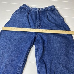 Vintage Bon Jour High Waisted Pleated Blue Jeans Size 14 (27X26)