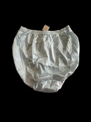 NEW Vtg Maidenform Wise Buys Nylon Granny Brief Panties Sz 6 Lace Trim Light Blu