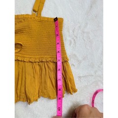 NWT Aritzia Wilfred La Boheme Dareau Camisole Crop Top Size Small Cairo Gold