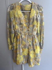 Vintage 60s/70s Floral Midi Dress Button Front Homemade (Measurements In Photos)