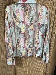 1970s Lady Arrow Multicolor Polyester Dagger Collar Shirt Disco Hippy 70’s