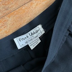 Vintage Frank Usher Pleated Skirt Size XS 24″ Waist 1970s Black Crepe Sheer Midi