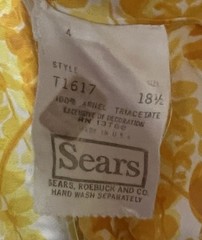 Vintage Sears Yellow Floral Arnel Triacetate Dress 70’s Womens 10-12