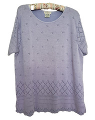 Vintage Yarnworks Sweater Top Women’s XLP Petite Lilac Knit Made in USA