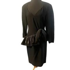 Morton Myles for Neiman Marcus 1970s/1980s Black Disco Cocktail Dress, Size 12