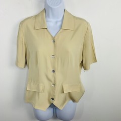 Notations Petite Top Sz 4 Beige Quiet Luxury Old Money 90’s Office VINTAGE DR35