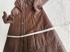 Vintage reversible sheepskin coat made of leather and karakul fur from the 1970s