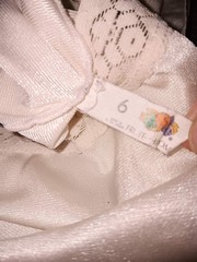 VTG Fruit of the Loom Nylon Panties Sz 6 White High Cut Brief Silky Lace Granny