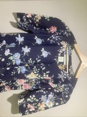 Vintage 1980s Willow Ridge Navy Floral Dress Size 12P Day Sundress Cottagecore