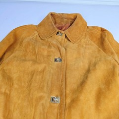 Vintage 60s 70s Bonnie Cashin Sills Gold Turn Lock Leather & Canvas Coat Jacket