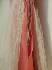 Vintage 40s 50s EXQUISITE Beaded Tulle Evening Dress Needs TLC