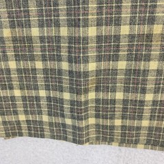 VTG 60s Plaid Pencil Skirt Neutral Knit Waist 26 in Handmade Unlined Academia