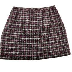Ann Taylor Poly Wool Blend Skirt, Size 10 90s Pink Black White 28″ Waist