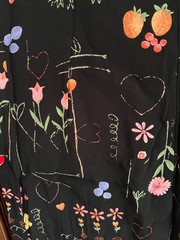 VINTAGE! Womens 80s DRESS Nina PICCALINO floral HEART MAXI cottage core