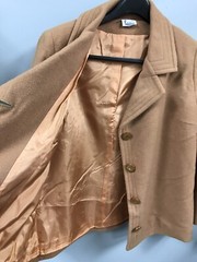 Vtg Loomtogs Button Up Short Wool Coat Jacket Womens Retro 15/16
