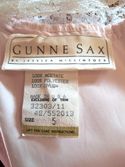 Gunne Sax Pink Satin Princess Dress Small Size 5 Ruffle Southern Belle 80s Prom