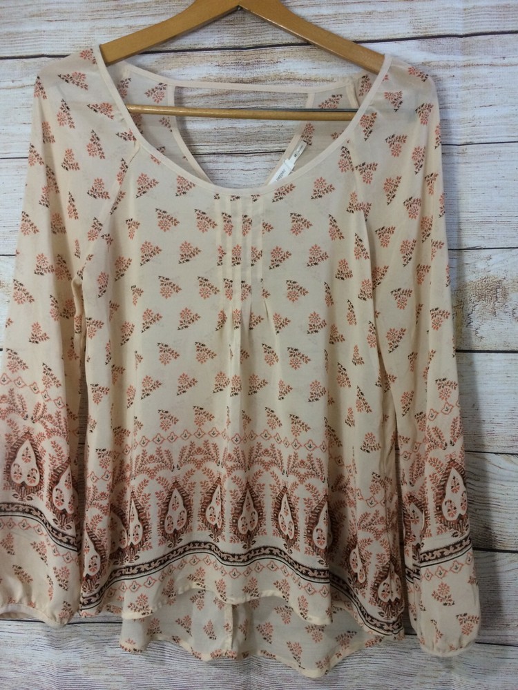 NORDSTROM BLU PEPPER BOHO TUNIC FLOWY SEMI SHEER Medium