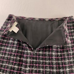 Ann Taylor Poly Wool Blend Skirt, Size 10 90s Pink Black White 28″ Waist