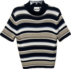 296 Croft & Barrow Vintage 90s Women’s Striped Mock Neck Sweater Size Large