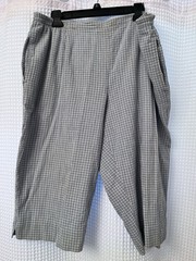 Koret Vintage Blue White Plaid Pull On Cropped Wide Leg Pants Plus Size 2X