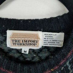 Import workshop Medium vintage 80’s wool blend sweater roses argyle fair isle