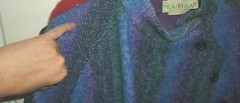 Jimmy Hourihan LARGE Cape Cloak Dublin Ireland Donegal Tweed Wool Green/Purp/Blu